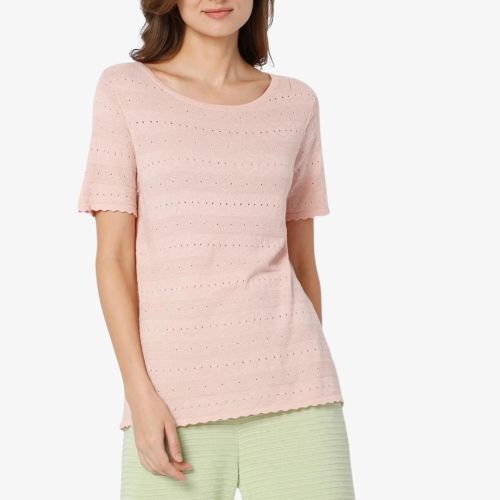 Coral Flat Knit Textured T-shirt