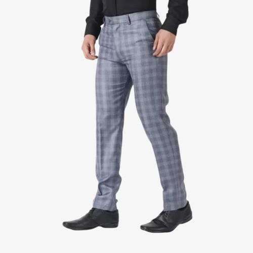 Grey Cotton Blend Trousers