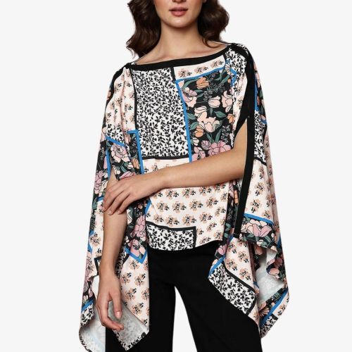 Printed Multi-Style Poncho Top