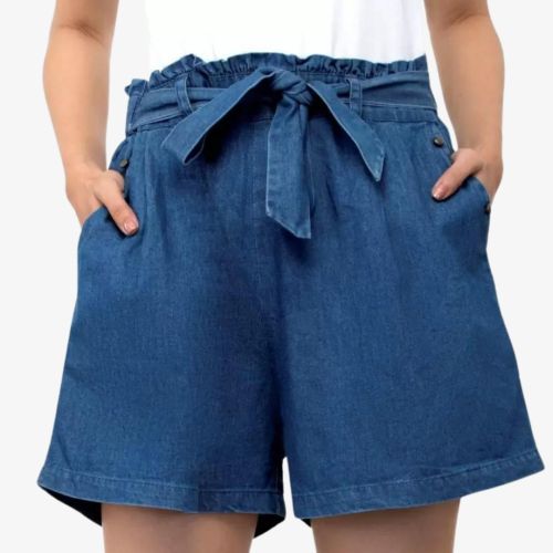 Drawstring Closure Women Short