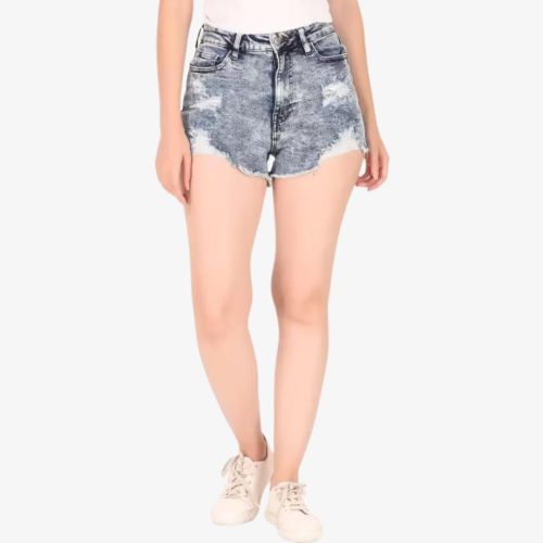 Distressed Women Denim Shorts