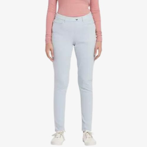 Women Light Blue Solid Jegging