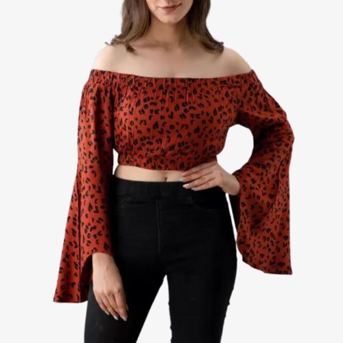 Party Flared Sleeves Printed Top