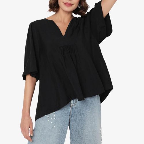 V-Neck Flared Top