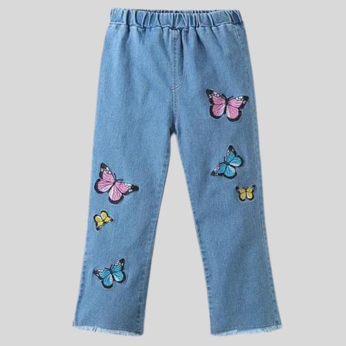 Butterfly Embroidered Jeans
