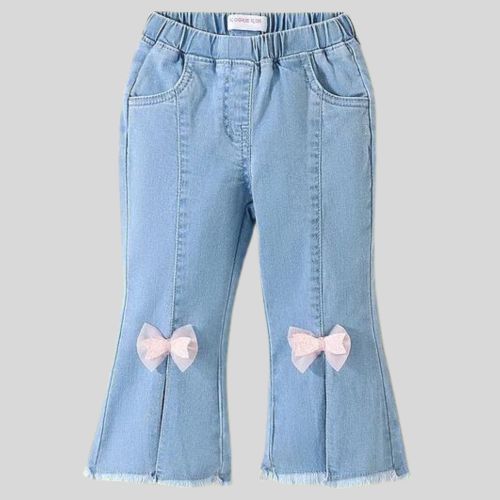 Cotton Lycra Jeans with Bow