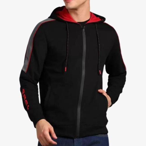 Men Full Sleeve Solid Hooded Sweatshirt