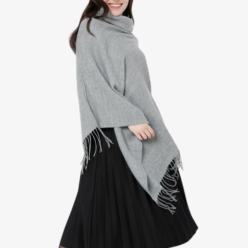 Grey Poncho Style Shrug