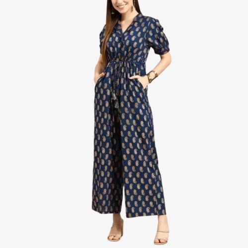 Gold Printed Women Jumpsuit