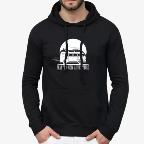 Men Full Sleeve Graphic Print Hooded Sweatshirt