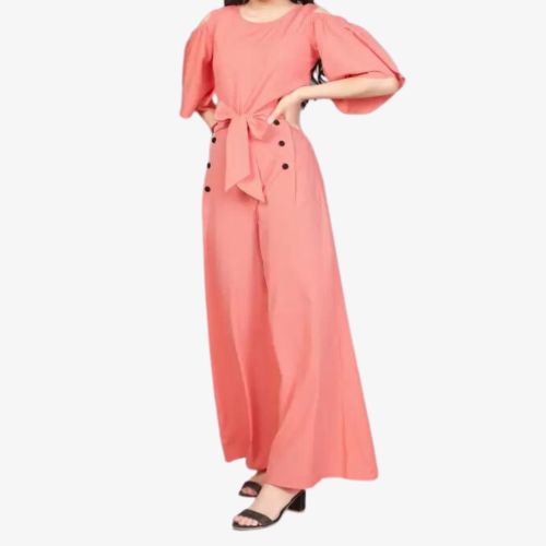 Solid Girls Jumpsuit