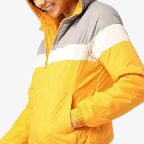 Colorblock Padded Jacket For Women