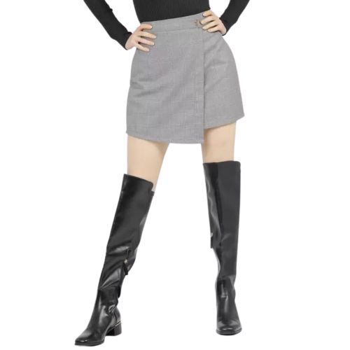 Women Mock Wrap Skirt