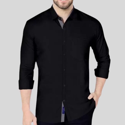 Curved Collar Casual Shirt