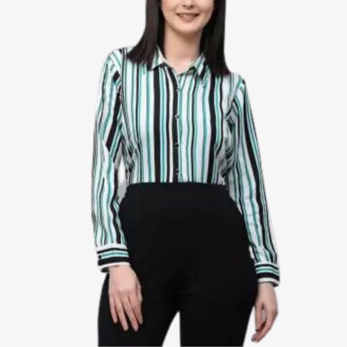 Striped Spread Collar Formal Shirt