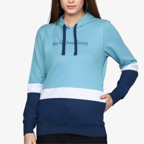Women Colorblocked Closed Sweatshirt