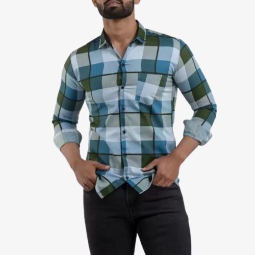 Slim Fit Cotton Casual Shirt-Multicolor