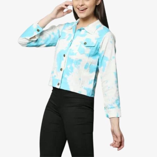 Women Printed Denim Jacket