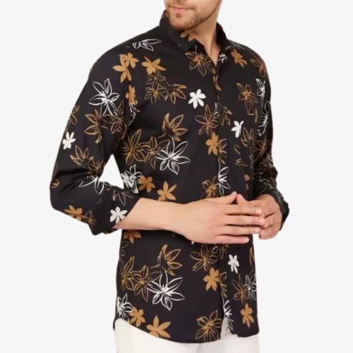 Flowers print half sleeves Cotton shirt