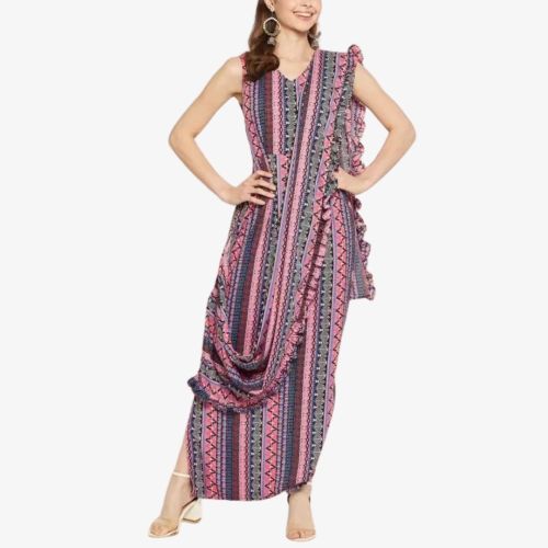 Women Solid With Attached Dupatta Jumpsuit