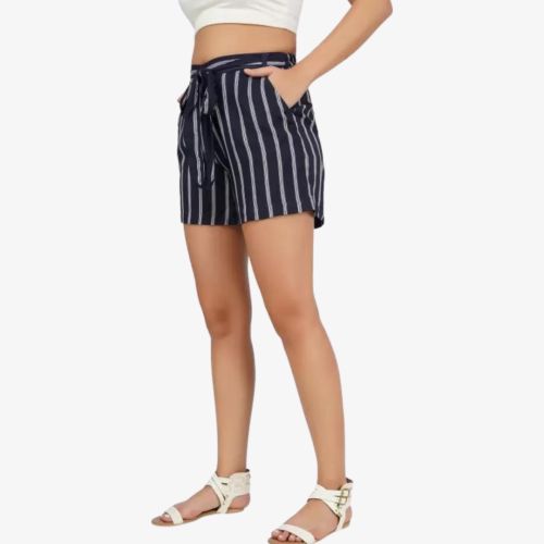 Striped Women Regular Shorts