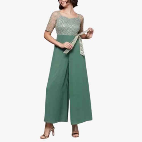 Light Green Party Wear Jumpsuit