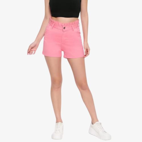 Women Denim Pink Shorts