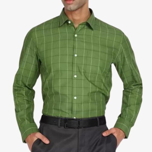 Men Slim Fit Checkered Formal Shirt