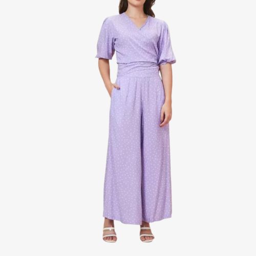 Women Lavender Printed Jumpsuit